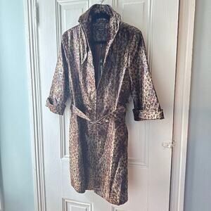 Samuel Dong Coat Womens Medium Animal Print Belted Mobwife Trenchcoat NWT
